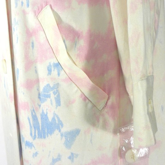 SOMETHING NAVY Tie Die Satin Trench Coat NWOT - Picture 7 of 12
